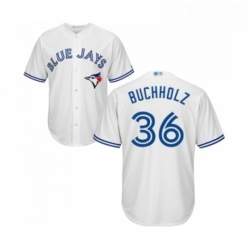 Youth Toronto Blue Jays 36 Clay Buchholz Replica White Home Baseball Jersey 