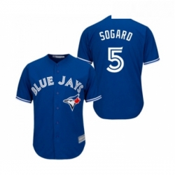 Youth Toronto Blue Jays 5 Eric Sogard Replica Blue Alternate Baseball Jersey 