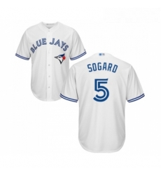 Youth Toronto Blue Jays 5 Eric Sogard Replica White Home Baseball Jersey 
