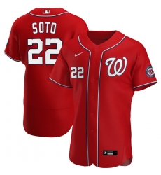 Men Washington Nationals 22 Juan Soto Men Nike Red Alternate 2020 Flex Base Player MLB Jersey