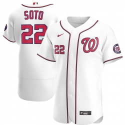 Men Washington Nationals 22 Juan Soto Men Nike White Home 2020 Flex Base Player MLB Jersey