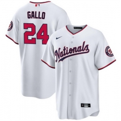 Men Washington Nationals 24 Joey Gallo White Cool Base Stitched Baseball Jersey