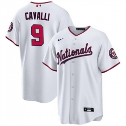 Men Washington Nationals 9 Cade Cavalli White Cool Base Stitched Baseball Jersey