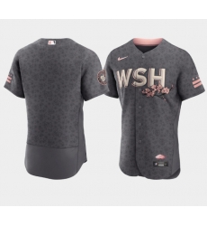 Men Washington Nationals Blank 2022 Grey City Connect Cherry Blossom Flex Base Stitched MLB jersey