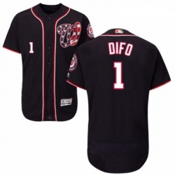 Mens Majestic Washington Nationals 1 Wilmer Difo Navy Blue Alternate Flex Base Authentic Collection MLB Jersey