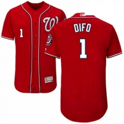 Mens Majestic Washington Nationals 1 Wilmer Difo Red Alternate Flex Base Authentic Collection MLB Jersey