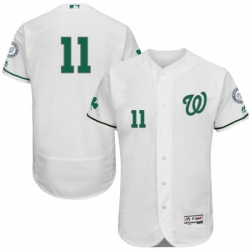 Mens Majestic Washington Nationals 11 Ryan Zimmerman White Celtic Flexbase Authentic Collection MLB Jersey