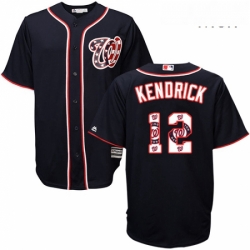 Mens Majestic Washington Nationals 12 Howie Kendrick Authentic Navy Blue Team Logo Fashion Cool Base MLB Jersey 