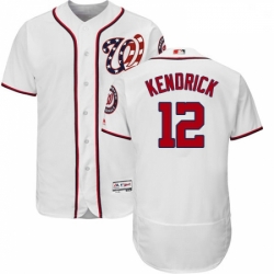 Mens Majestic Washington Nationals 12 Howie Kendrick White Home Flex Base Authentic Collection MLB Jersey