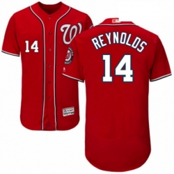 Mens Majestic Washington Nationals 14 Mark Reynolds Red Alternate Flex Base Authentic Collection MLB Jersey
