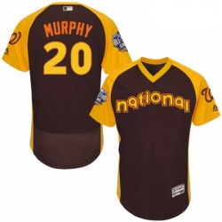 Mens Majestic Washington Nationals 20 Daniel Murphy Brown 2016 All Star National League BP Authentic Collection Flex Base MLB Jersey