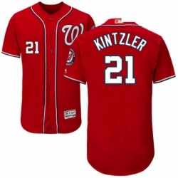 Mens Majestic Washington Nationals 21 Brandon Kintzler Red Alternate Flex Base Authentic Collection MLB Jersey