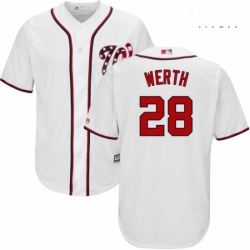 Mens Majestic Washington Nationals 28 Jayson Werth Replica White Home Cool Base MLB Jersey