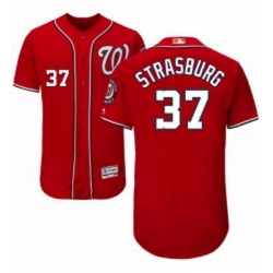 Mens Majestic Washington Nationals 37 Stephen Strasburg Red Alternate Flex Base Authentic Collection MLB Jersey