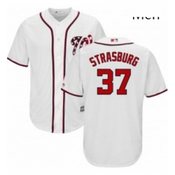 Mens Majestic Washington Nationals 37 Stephen Strasburg Replica White Home Cool Base MLB Jersey