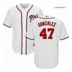 Mens Majestic Washington Nationals 47 Gio Gonzalez Replica White Home Cool Base MLB Jersey