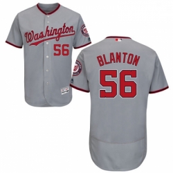 Mens Majestic Washington Nationals 56 Joe Blanton Grey Flexbase Authentic Collection MLB Jersey
