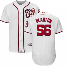 Mens Majestic Washington Nationals 56 Joe Blanton White Flexbase Authentic Collection MLB Jersey