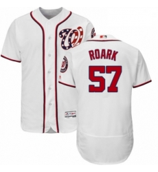 Mens Majestic Washington Nationals 57 Tanner Roark White Home Flex Base Authentic Collection MLB Jersey