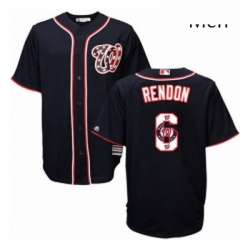 Mens Majestic Washington Nationals 6 Anthony Rendon Authentic Navy Blue Team Logo Fashion Cool Base MLB Jersey