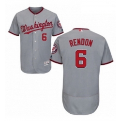 Mens Majestic Washington Nationals 6 Anthony Rendon Grey Road Flex Base Authentic Collection MLB Jersey
