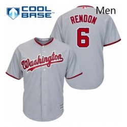 Mens Majestic Washington Nationals 6 Anthony Rendon Replica Grey Road Cool Base MLB Jersey