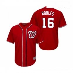 Mens Washington Nationals 16 Victor Robles Replica Red Alternate 1 Cool Base Baseball Jersey 