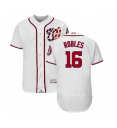 Mens Washington Nationals 16 Victor Robles White Home Flex Base Authentic Collection Baseball Jersey