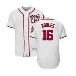 Mens Washington Nationals 16 Victor Robles White Home Flex Base Authentic Collection Baseball Jersey