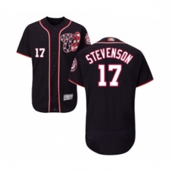 Mens Washington Nationals 17 Andrew Stevenson Navy Blue Alternate Flex Base Authentic Collection Baseball Jersey