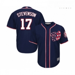 Mens Washington Nationals 17 Andrew Stevenson Replica Navy Blue Alternate 2 Cool Base Baseball Jersey 