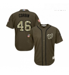 Mens Washington Nationals 46 Patrick Corbin Authentic Green Salute to Service Baseball Jersey 
