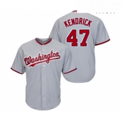 Mens Washington Nationals 47 Howie Kendrick Replica Grey Road Cool Base Baseball Jersey 