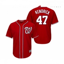 Mens Washington Nationals 47 Howie Kendrick Replica Red Alternate 1 Cool Base Baseball Jersey 