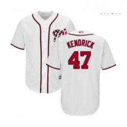 Mens Washington Nationals 47 Howie Kendrick Replica White Home Cool Base Baseball Jersey 