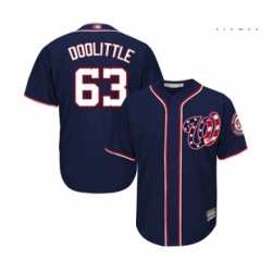 Mens Washington Nationals 63 Sean Doolittle Replica Navy Blue Alternate 2 Cool Base Baseball Jersey 