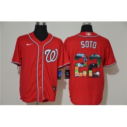 Nationals 22 Juan Soto Red Nike Cool Base Player Jersey