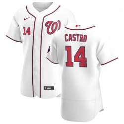 Washington Nationals 14 Starlin Castro Men Nike White Home 2020 Authentic Player MLB Jersey