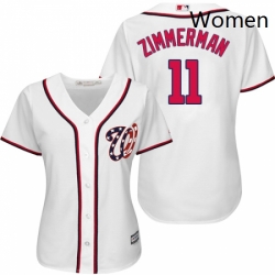 Womens Majestic Washington Nationals 11 Ryan Zimmerman Authentic White Home Cool Base MLB Jersey
