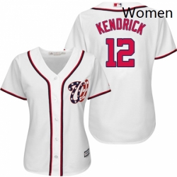 Womens Majestic Washington Nationals 12 Howie Kendrick Authentic White Home Cool Base MLB Jersey 