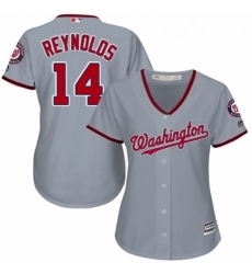 Womens Majestic Washington Nationals 14 Mark Reynolds Authentic Grey Road Cool Base MLB Jersey 