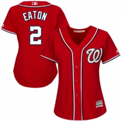 Womens Majestic Washington Nationals 2 Adam Eaton Authentic Red Alternate 1 Cool Base MLB Jersey