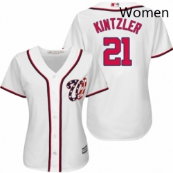 Womens Majestic Washington Nationals 21 Brandon Kintzler Authentic White Home Cool Base MLB Jersey 