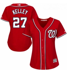 Womens Majestic Washington Nationals 27 Shawn Kelley Authentic Red Alternate 1 Cool Base MLB Jersey