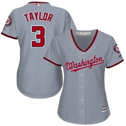 Womens Majestic Washington Nationals 3 Michael Taylor Authentic Grey Road Cool Base MLB Jersey