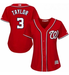 Womens Majestic Washington Nationals 3 Michael Taylor Replica Red Alternate 1 Cool Base MLB Jersey