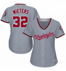 Womens Majestic Washington Nationals 32 Matt Wieters Authentic Grey Road Cool Base MLB Jersey
