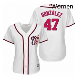 Womens Majestic Washington Nationals 47 Gio Gonzalez Replica White Home Cool Base MLB Jersey