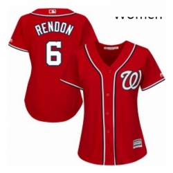 Womens Majestic Washington Nationals 6 Anthony Rendon Authentic Red Alternate 1 Cool Base MLB Jersey