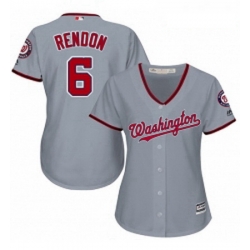 Womens Majestic Washington Nationals 6 Anthony Rendon Replica Grey Road Cool Base MLB Jersey